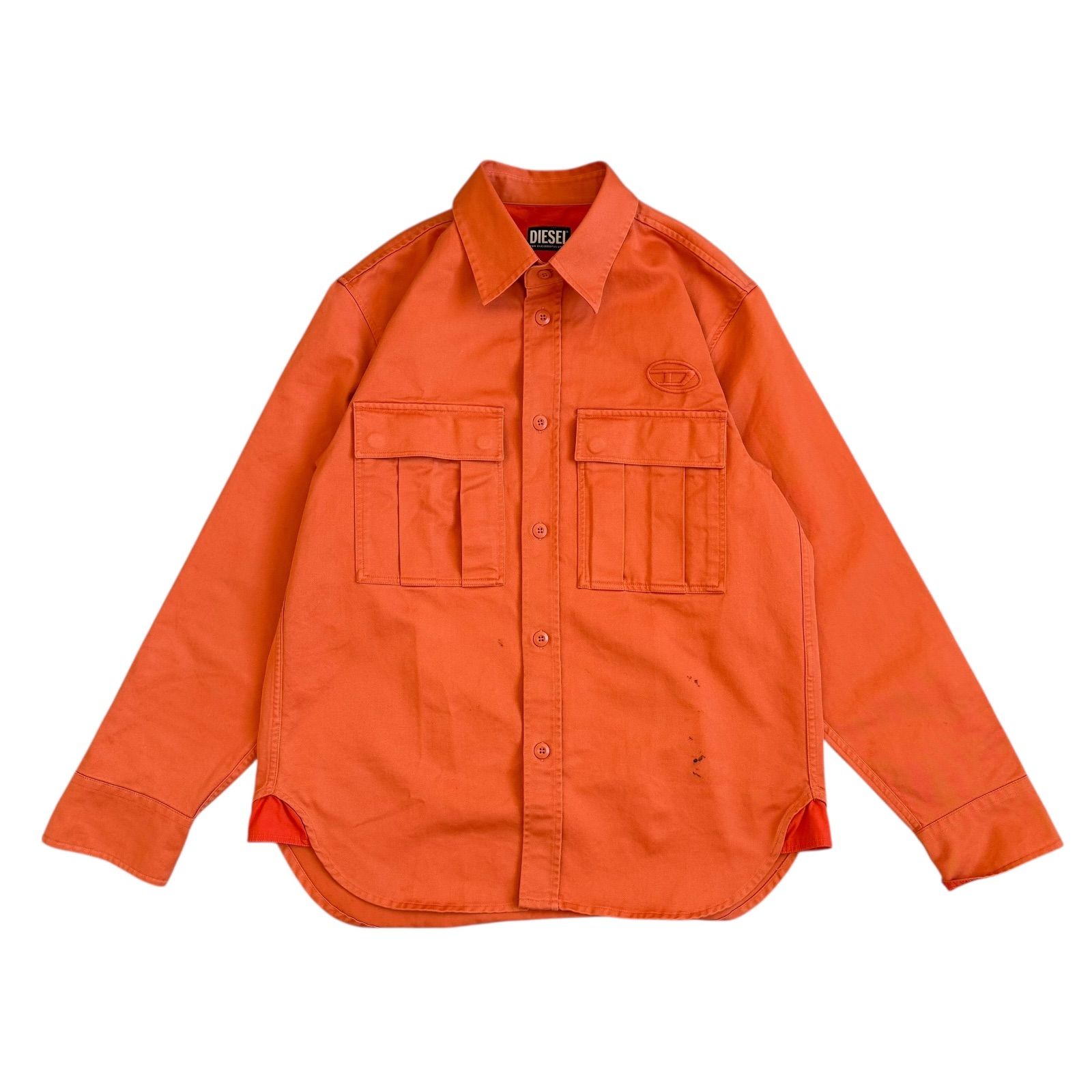 DIESEL / ディーゼル コットンツイルワークシャツ 刺繍ロゴ ファスナー