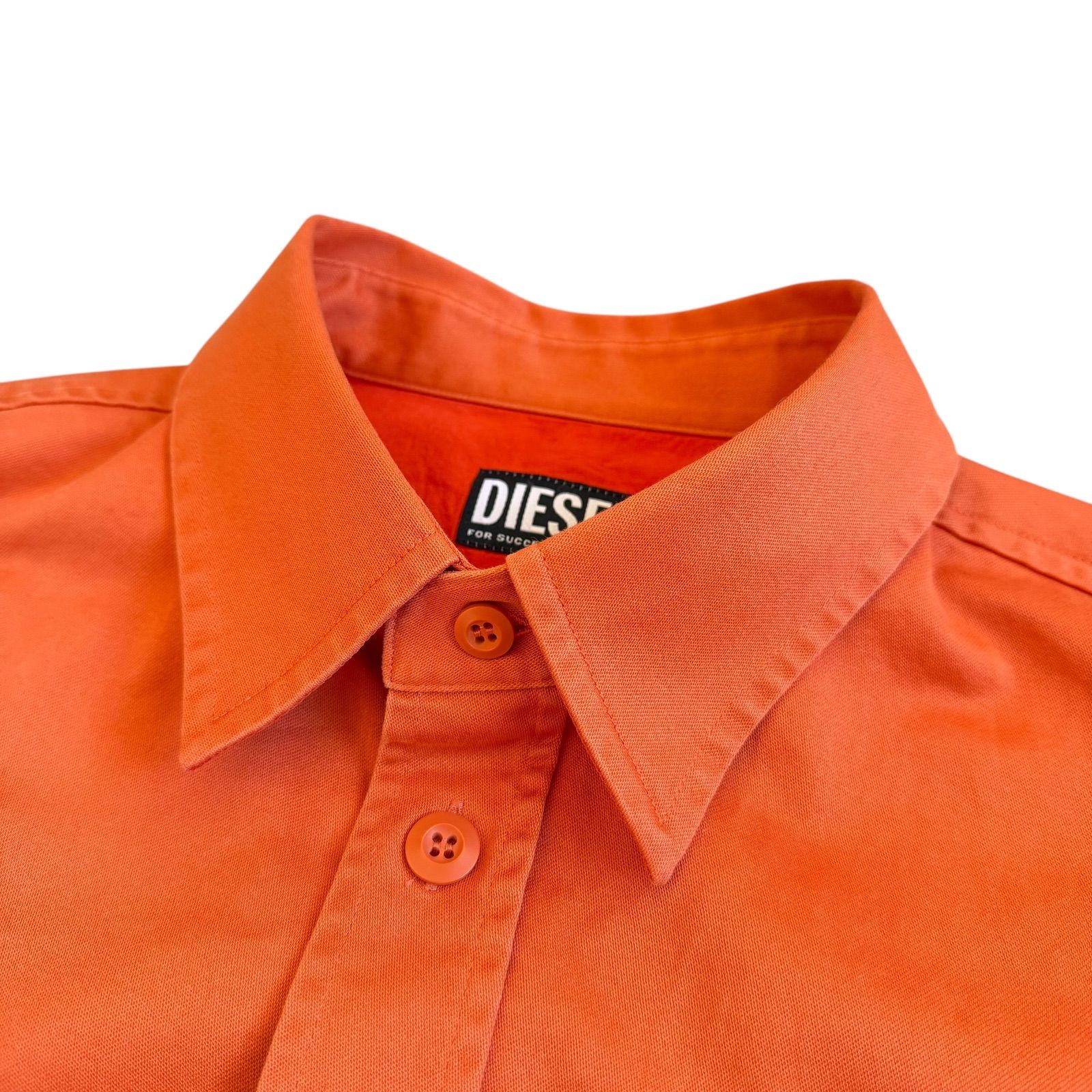 DIESEL / ディーゼル コットンツイルワークシャツ 刺繍ロゴ ファスナー