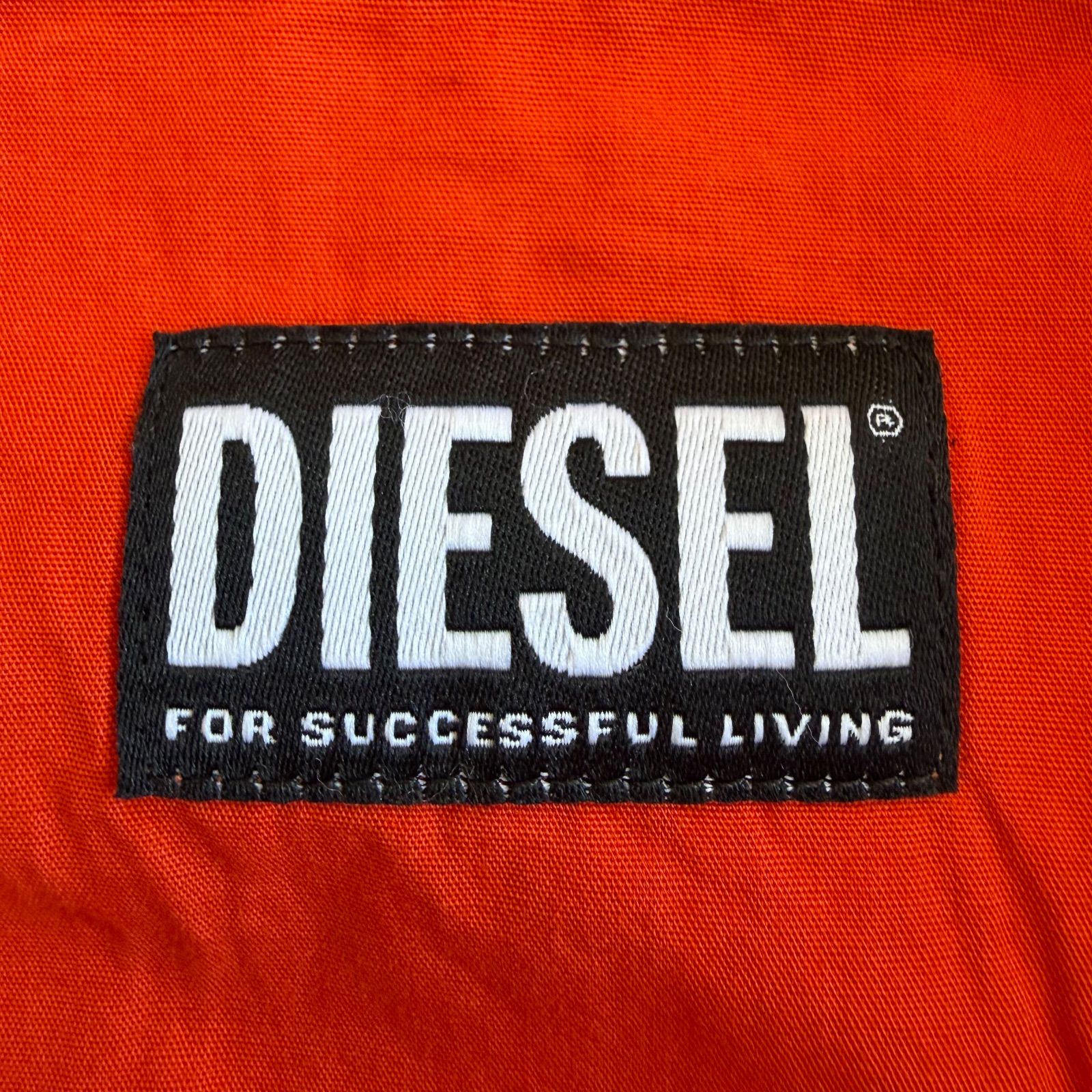 DIESEL / ディーゼル コットンツイルワークシャツ 刺繍ロゴ ファスナー 