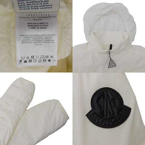 モンクレール MENCHIB GIUBBOTTO メンチブ ライトダウンパーカー アウター 20年 フード付き アパレル ファッション 3 ナイロン 白白 ブラック黒 G10931A53L10 53333 レディース 40802139228【中古】【アラモード】 モンクレール MENCHIB GIUBBOTTO メンチブ ライトダウンパーカー