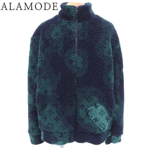 LOUIS VUITTON ルイ ヴィトン モノグラムカモフリースブルゾン アウター RM 231 M ボア ジャケット アパレル ファッション XL ポリエステル ウール グリーン緑 ネイビー紺 1 AATYV アラモード