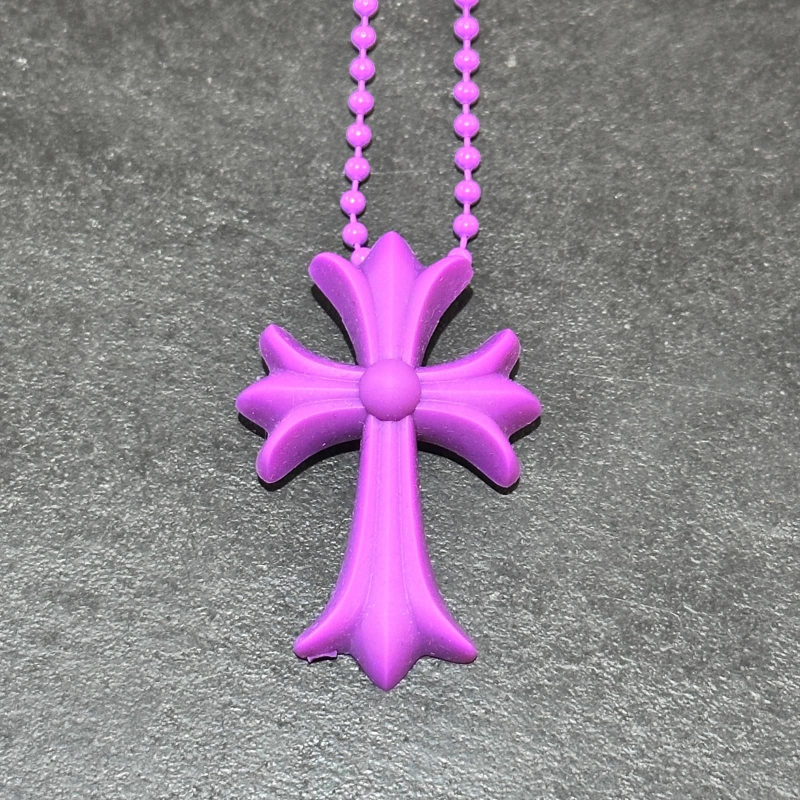 未使用 CHROME HEARTS ラバーネックレス シリコン クロス ネックレス