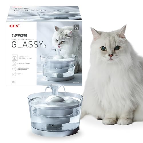 ジェックス ピュアクリスタル グラッシーR 猫用 1.5L フィルター式給水