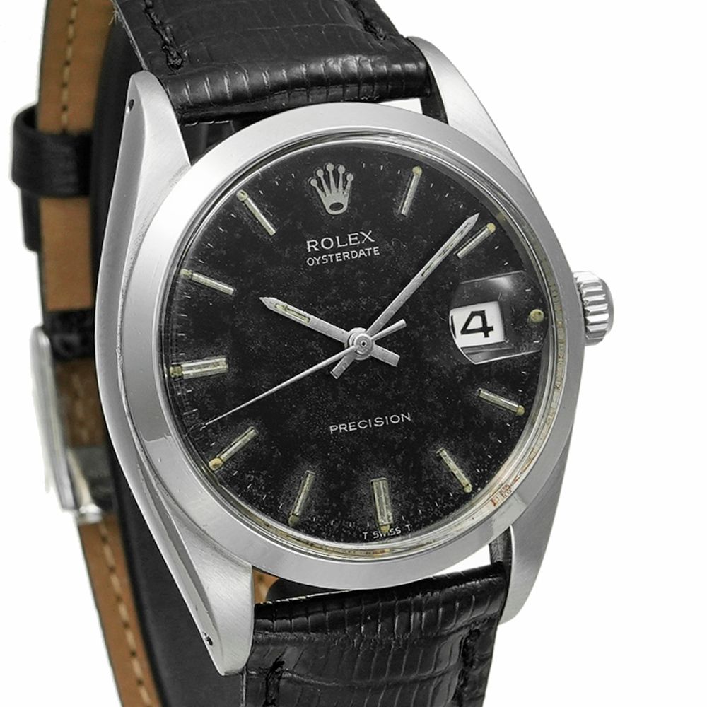  ROLEX オイスターデイト ブラックミラー 1969年頃 Ref 6694 アンティーク品 メンズ 腕時計 手巻き時計 腕時計(アナログ)