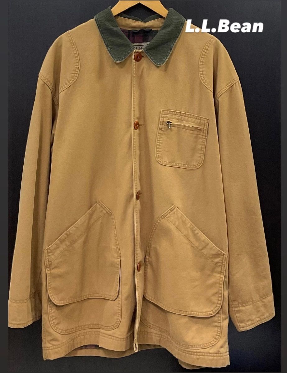 L Bean エルエルビーン ハンティングジャケット フィールドコート ダックジャケット カバーオール メンズL ブラウン系 古着 10 D 0013