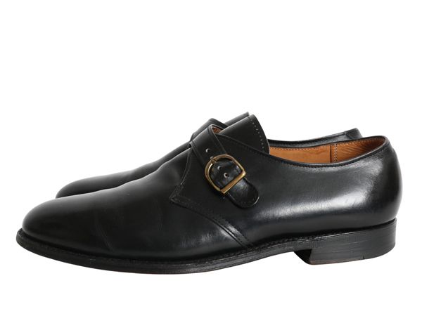 な ! オールデン 955 モンクストラップ シューズ US 9 D 27 cm 本革 レザー カーフ 革靴 プレーントゥ 黒 ビジネス フォーマル ドレス