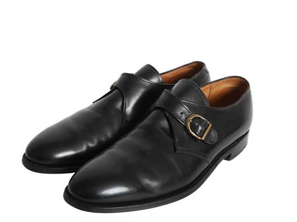 な ! オールデン 955 モンクストラップ シューズ US 9 D 27 cm 本革 レザー カーフ 革靴 プレーントゥ 黒 ビジネス フォーマル ドレス
