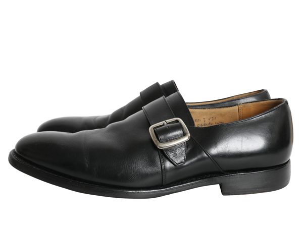 な ! 4都市 イングランド製 チャーチ ウエストバリー モンクストラップ シューズ UK 8 5 27 cm 本革 レザー 革靴 173ラスト プレーントゥ 黒