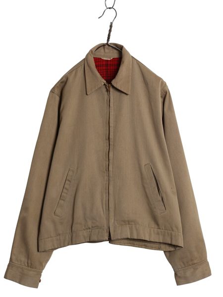 40s コットンギャバジンジャケット 50s 60s 50s ☆ ギャバジン ジャケット メンズ L 程/ ヴィンテージ 無地