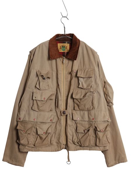 【Vintage】IDEAL フィッシングジャケット ベージュ/赤 Vintage】IDEAL フィッシングジャケット ベージュ/赤