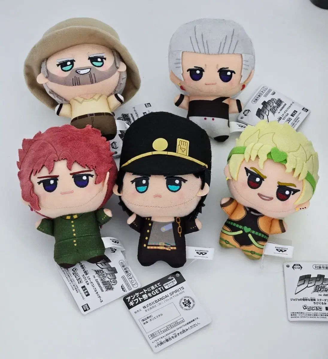 ジョジョ 3分 ちびぐるみ 空条 承太郎 花京院 ジョセフ ポール ポルナレフ ディオ ぬい