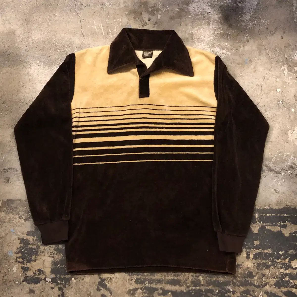 70 s campus ベロアシャツ L