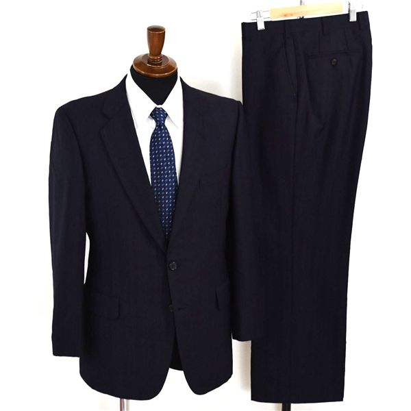 バーバーリー モヘア混生地 2つボタン シングルスーツ M A6 ダーク