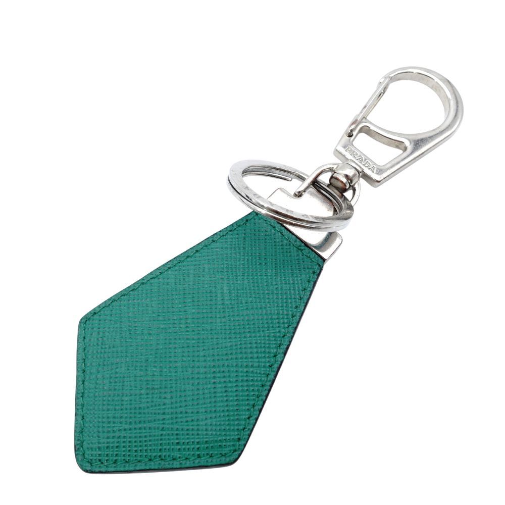 プラダ PRADA サフィアーノレザー キーリング グリーン キーチャーム