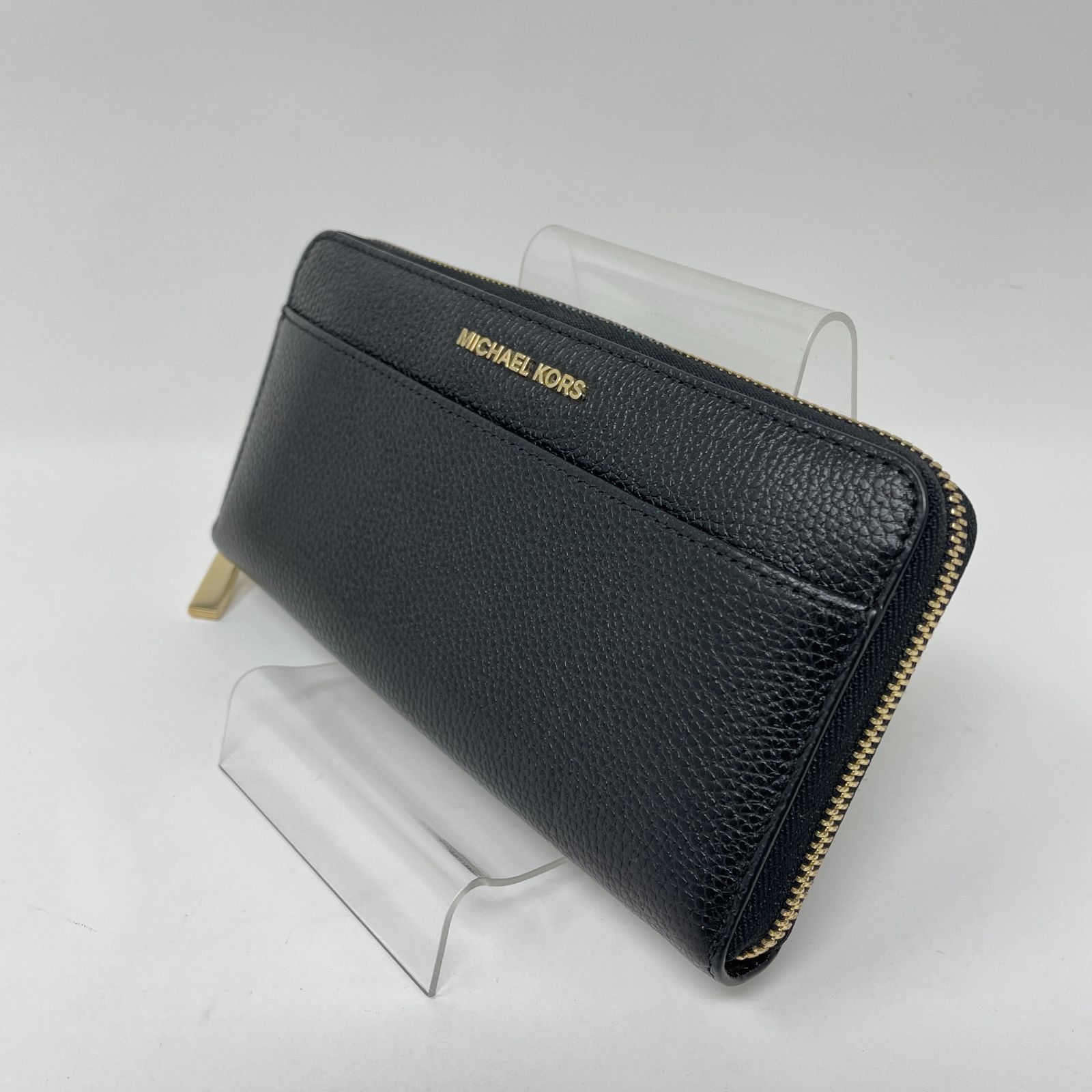 ♥ MICHAEL KORS マイケルコース レザー ラウンドファスナー長財布 黒