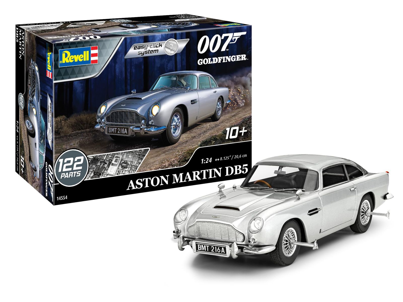 Revell 14554 アストンマーティン DB 5 ジェームズボンド 007 ゴールドフィンガー 1 24スケール 122ピース スキルレベル2 モデルカー組み立てキット