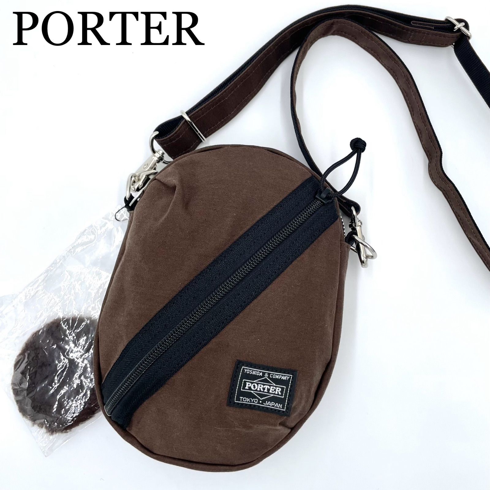 未使用級✨PORTER×猿田彦珈琲 コーヒー豆型ショルダーバッグ ムートン