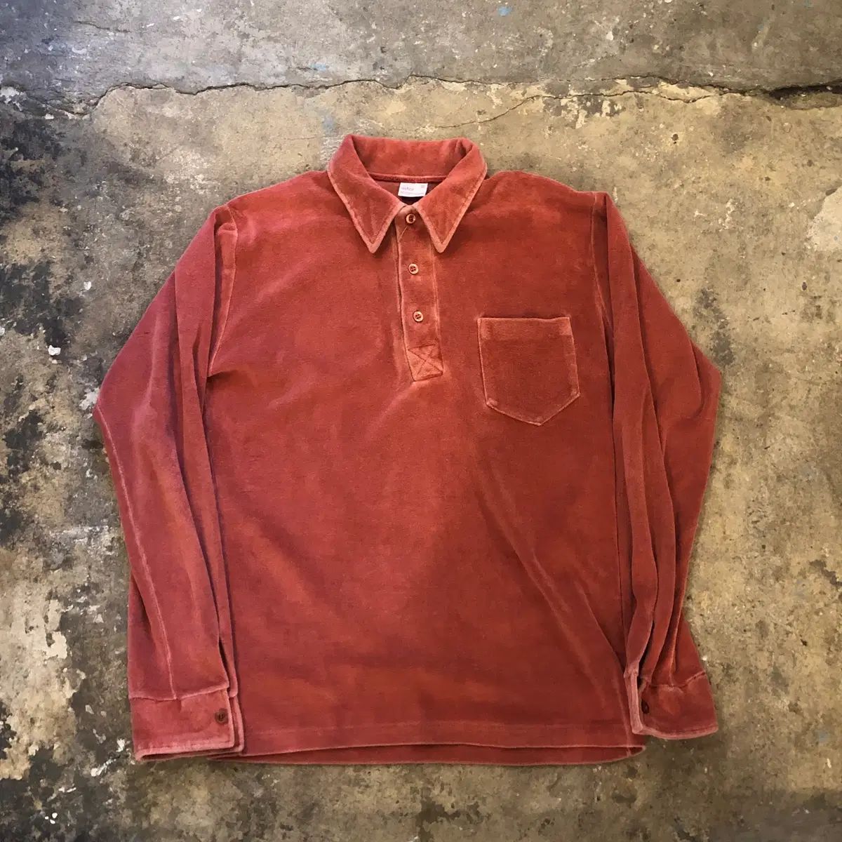 70年代 アスター ベロアシャツ M