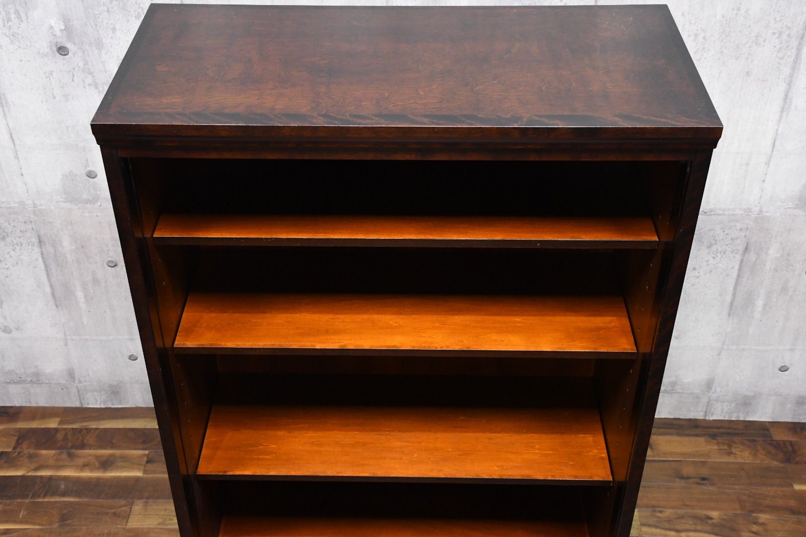 ELC46 北海道民芸家具 ブックキャビネット カバ材 樺無垢材 本棚 書庫