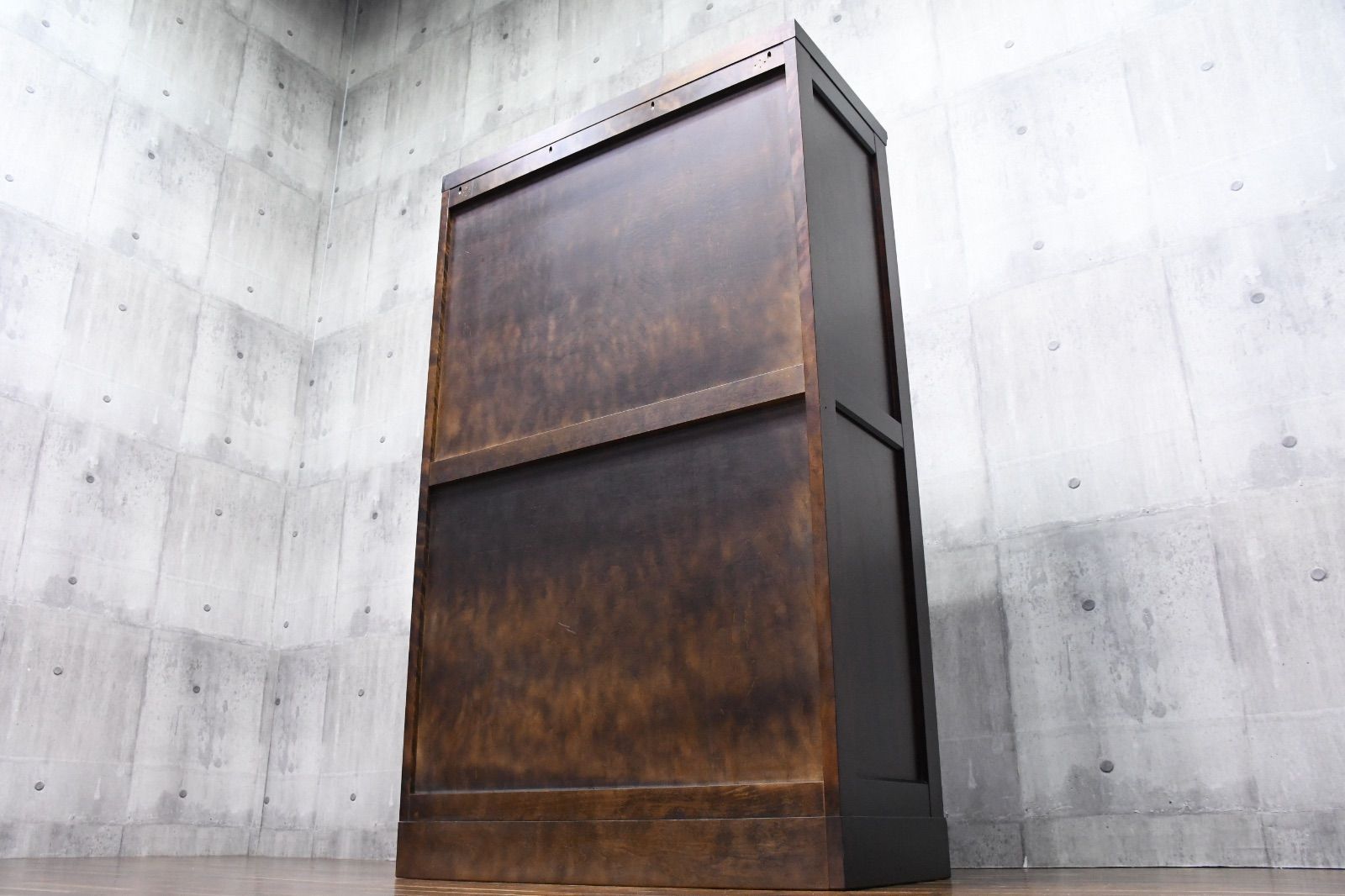 ELC46 北海道民芸家具 ブックキャビネット カバ材 樺無垢材 本棚 書庫