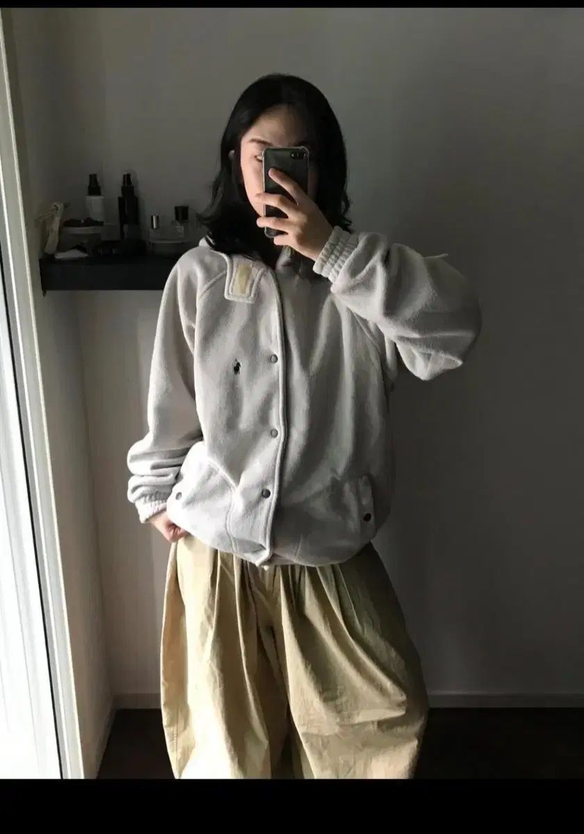 ポロラルフローレン 90年代 オールドスクール ポニーロゴ フリース フーデッドジャケット スタジャン