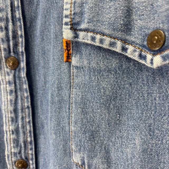 90年代 オレンジタブ Levi's デニム ウェスタンシャツ サイズXL 08010402 01 FADE