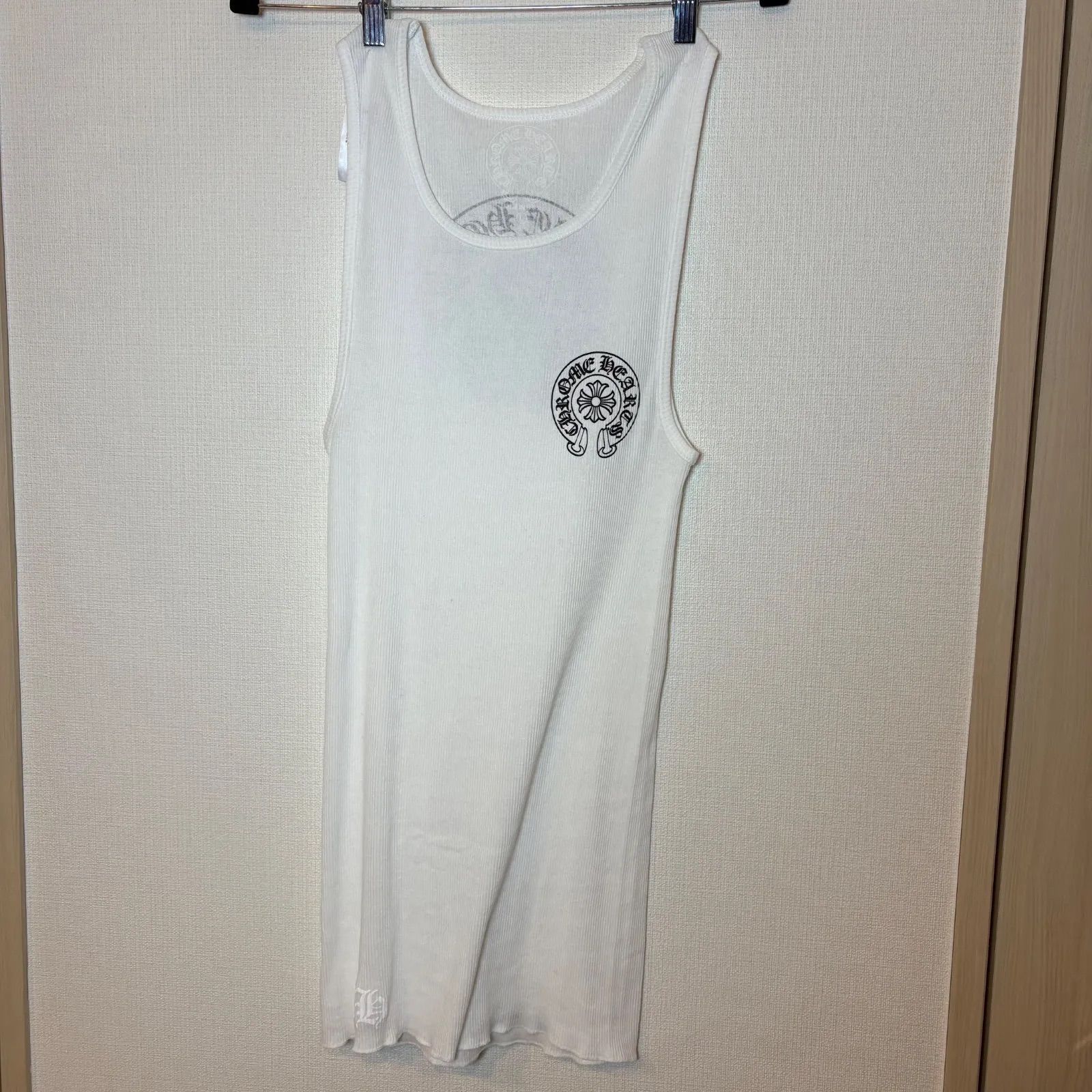 ♥品 インボイスあり Chrome Hearts ホースシューディテール タンクトップCHROME Back Horseshoe Print Tank Top Size L