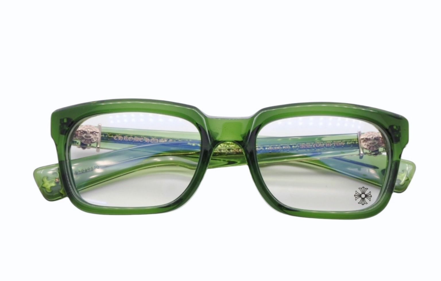 ♥ CHROME HEARTS クロムハーツ DOLY アイウェア 53▫︎20 143 BSフ グリーン ゴールド 4 b 011149
