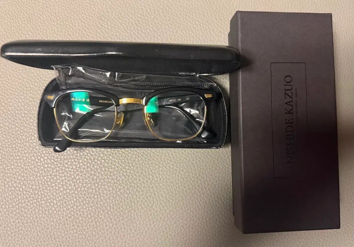 西出和男 ブローフレーム LINE 下金縁 C 1 48 mm