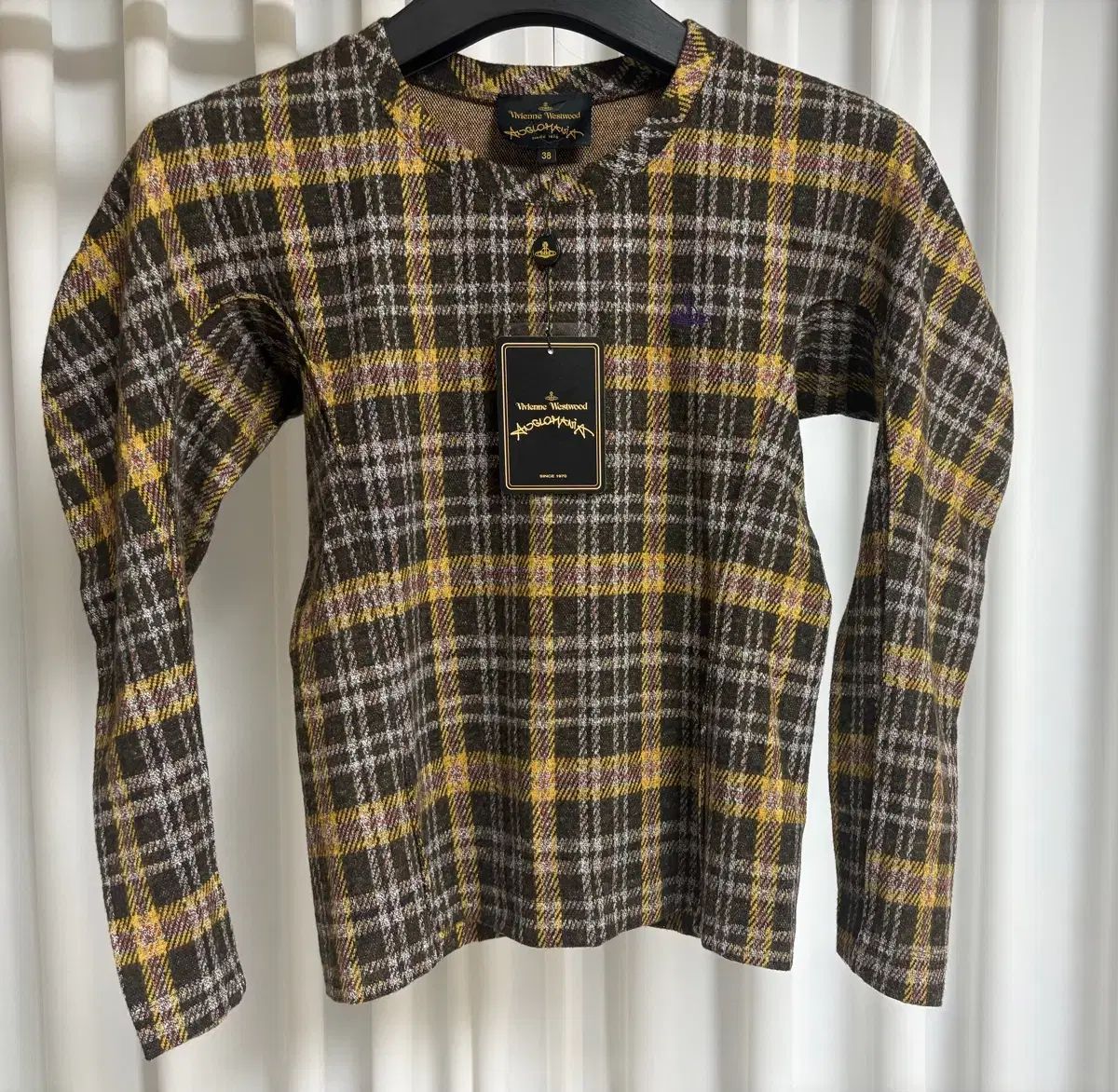 チェック ボリューム トップス 38