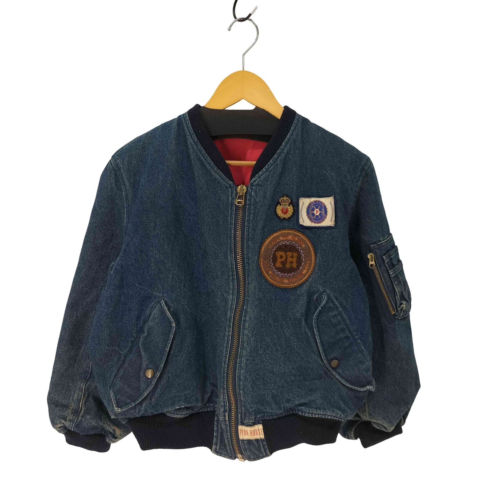 ピンクハウス PINK HOUSE ワッペンロゴ MA-1 デニム ボンバー