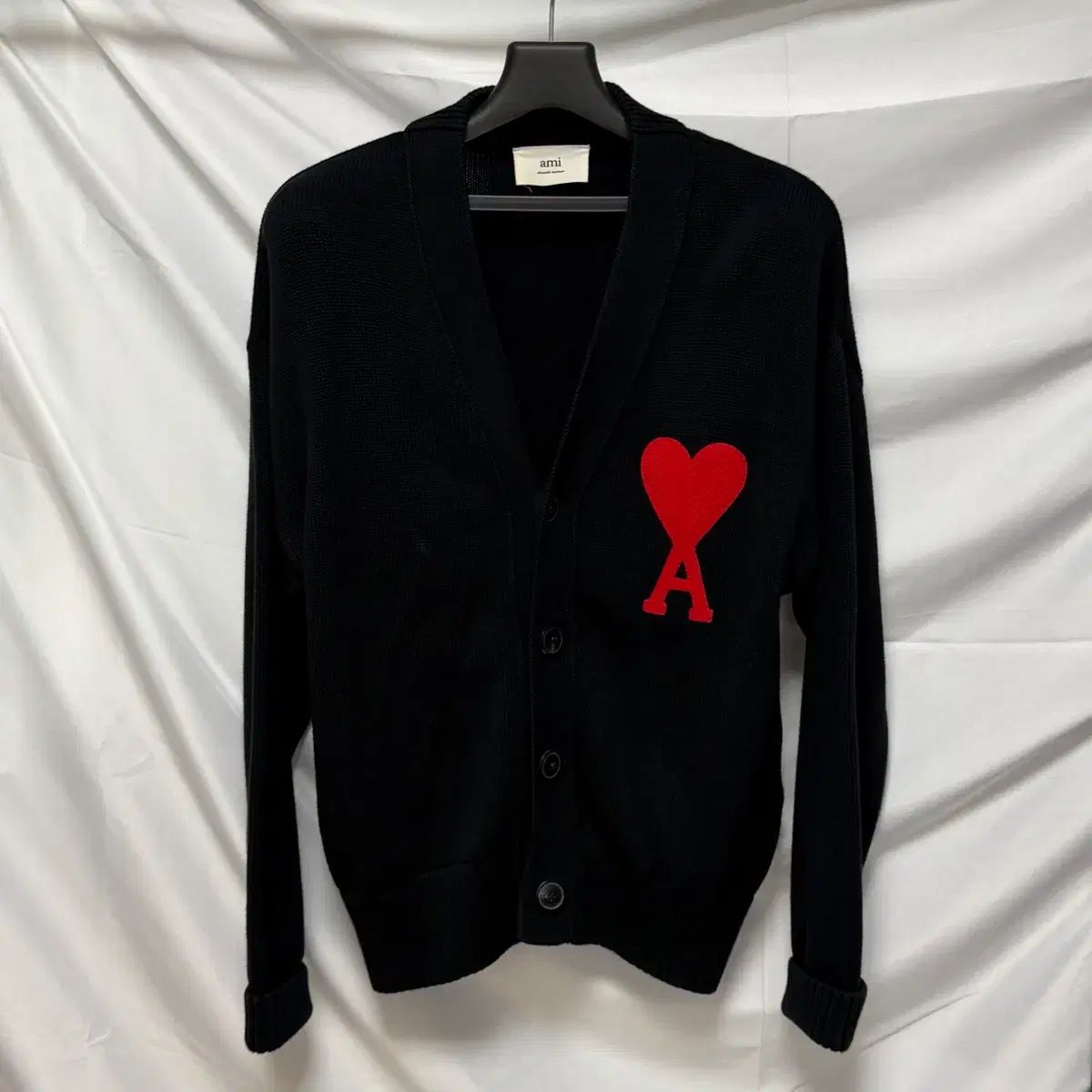 S+級/M アミ AMI ビックハート ロゴ カーディガン ブラック - メルカリ