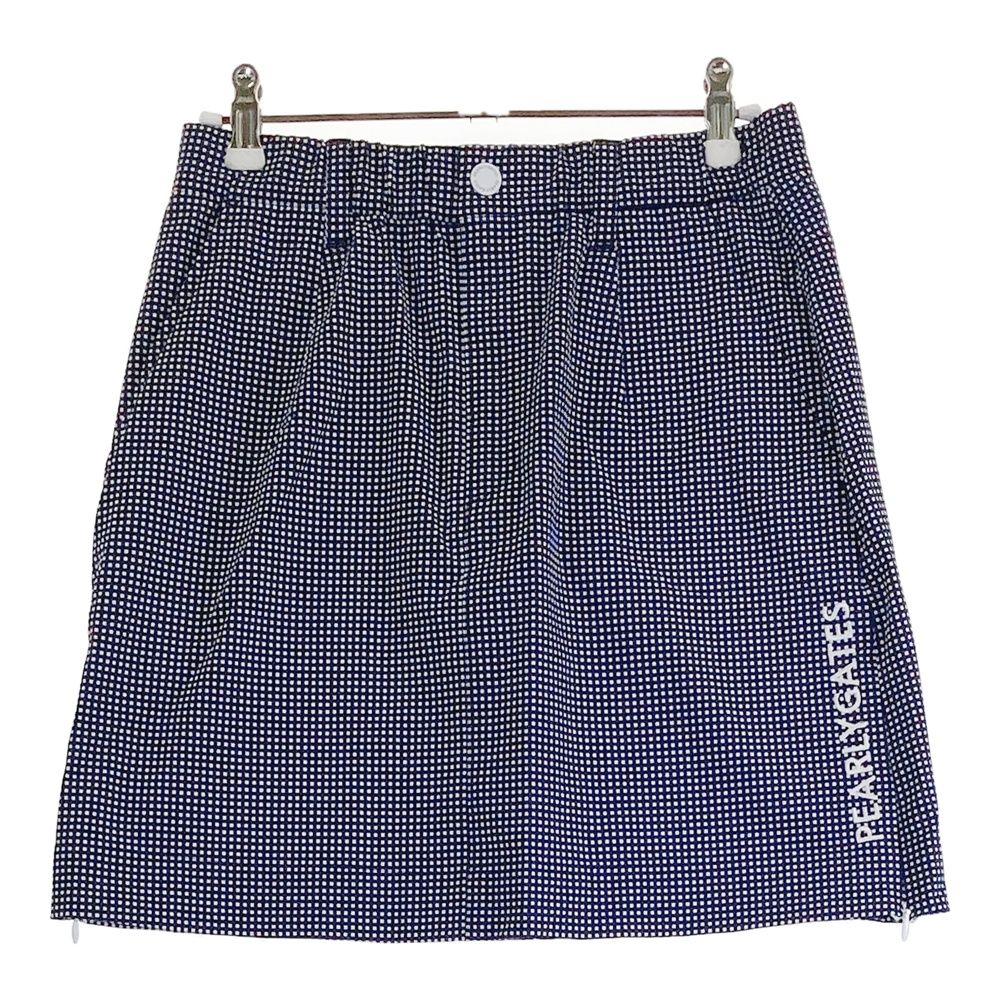 サイズ 00 PEARLY GATES パーリーゲイツ ストレッチスカート チェック柄 ネイビー系 ゴルフウェア レディース ストスト