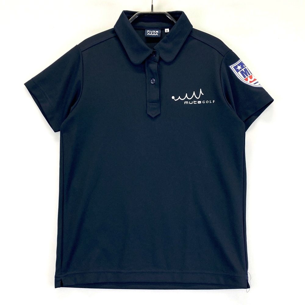 サイズ M MUTA MARINE ムータマリン 半袖ポロシャツ ネイビー系 ゴルフウェア レディース ストスト
