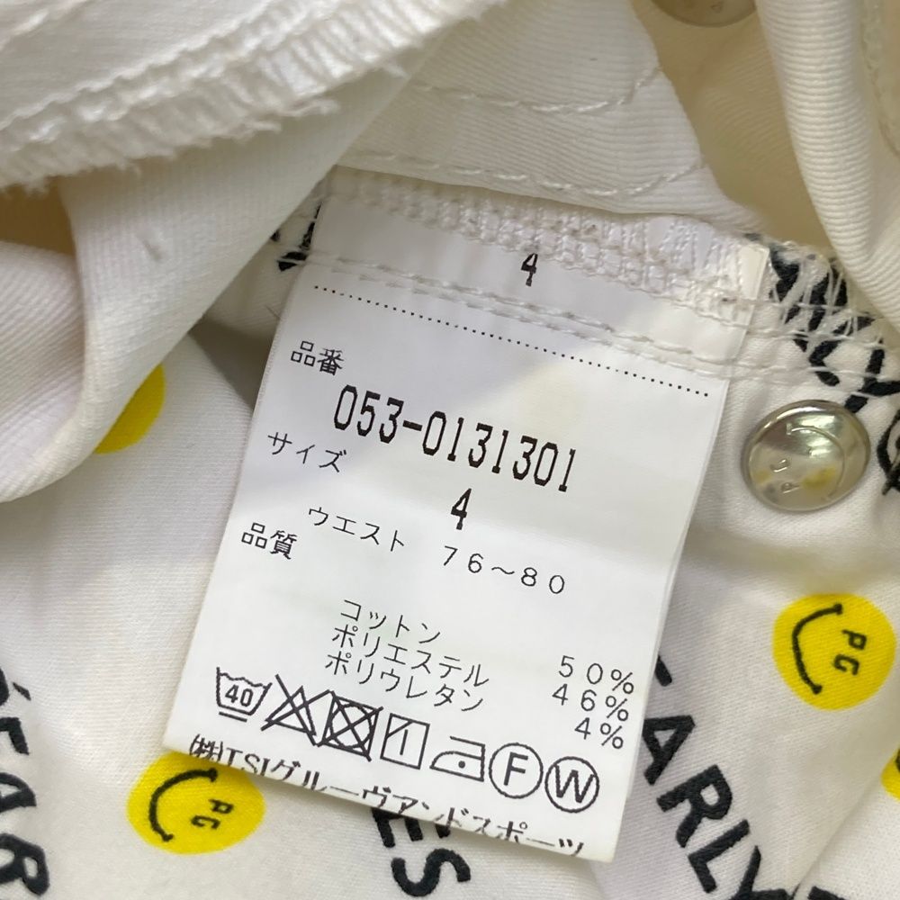 サイズ 4 PEARLY GATES パーリーゲイツ ストレッチパンツ ホワイト系 ゴルフウェア メンズ ストスト 公式球 筋トレ器具