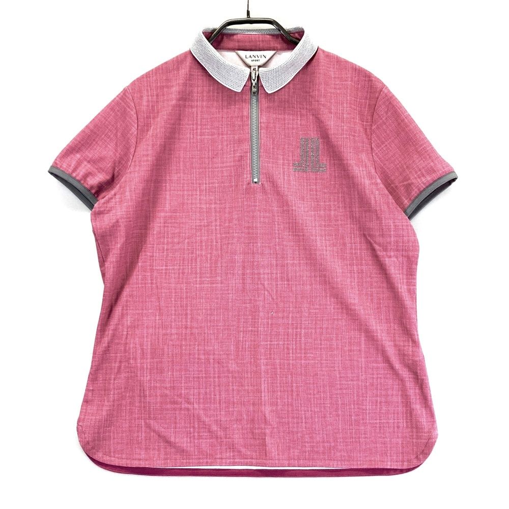 新品タグ付LANVIN SPORT半袖ポロシャツ ピンク サイズ：42 LANVIN SPORT ランバン スポール フロントロゴ ハーフ
