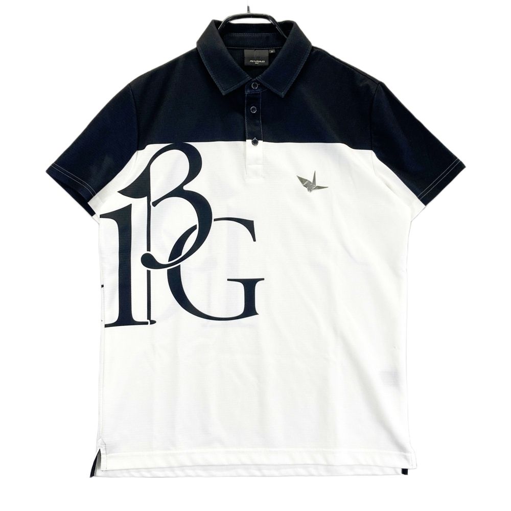 サイズ 4 GOLF ビッグロゴ 半袖ポロシャツ ホワイト系 ゴルフウェア メンズ ストスト