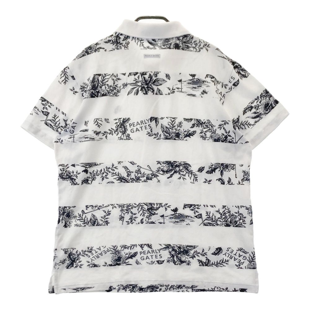 サイズ：6 PEARLY GATES パーリーゲイツ 半袖ポロシャツ ロゴ刺繍 花