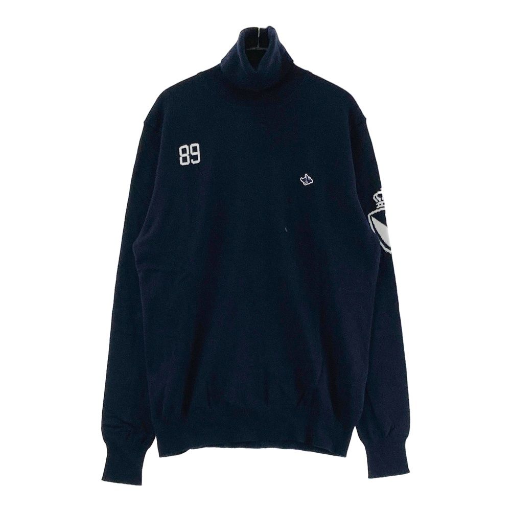 サイズ 1 PEARLY GATES パーリーゲイツ タートルネック ニットセーター ネイビー系 ゴルフウェア レディース ストスト