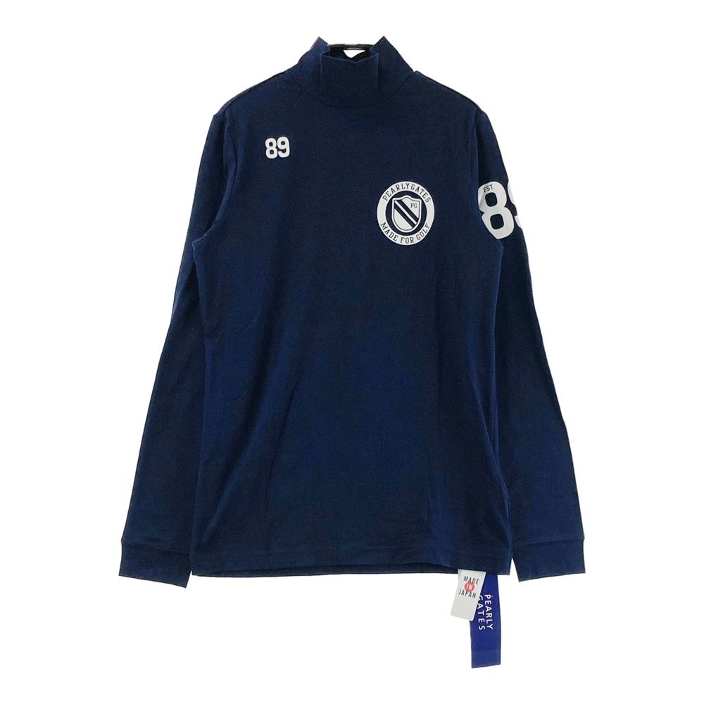 サイズ 1 PEARLY GATES パーリーゲイツ モックネック 長袖Tシャツ ネイビー系 ゴルフウェア レディース ストスト