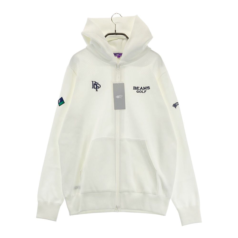 サイズ L BEAMS GOLF ビームスゴルフ 2025年 ジップパーカー ホワイト系 ゴルフウェア メンズ ストスト