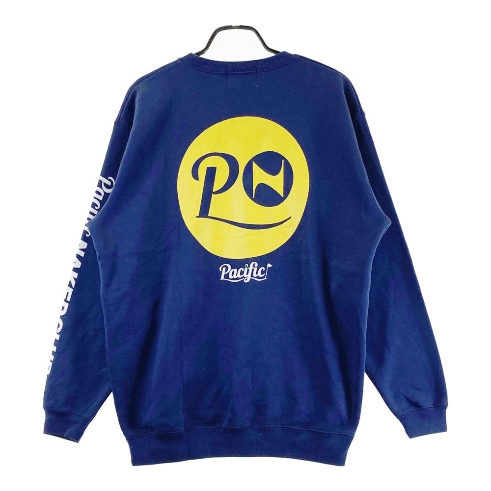 サイズ L NAKED GOLF ネイキッドゴルフ Pacific club 2025年モデル 裏起毛スウェット トレーナー ネイビー系 ゴルフウェア メンズ ストスト