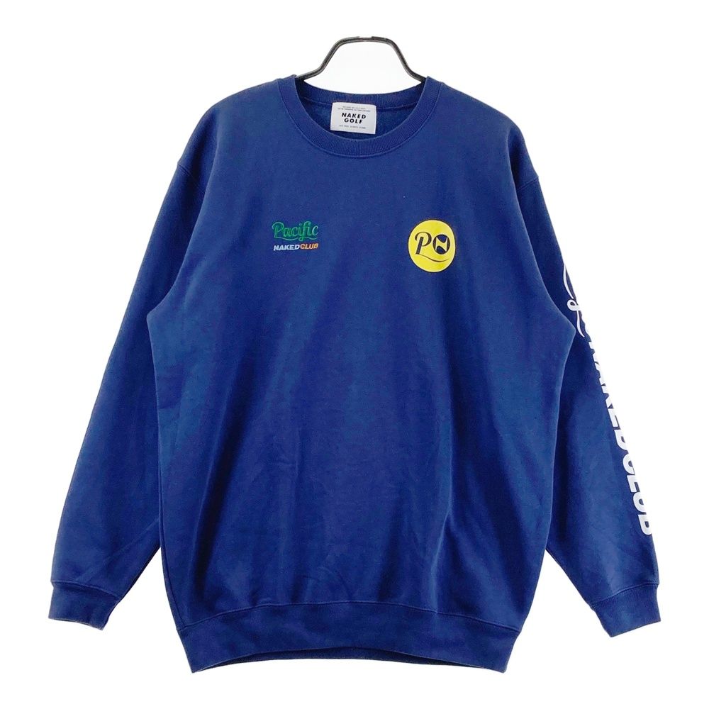 サイズ L NAKED GOLF ネイキッドゴルフ Pacific club 2025年モデル 裏起毛スウェット トレーナー ネイビー系 ゴルフウェア メンズ ストスト