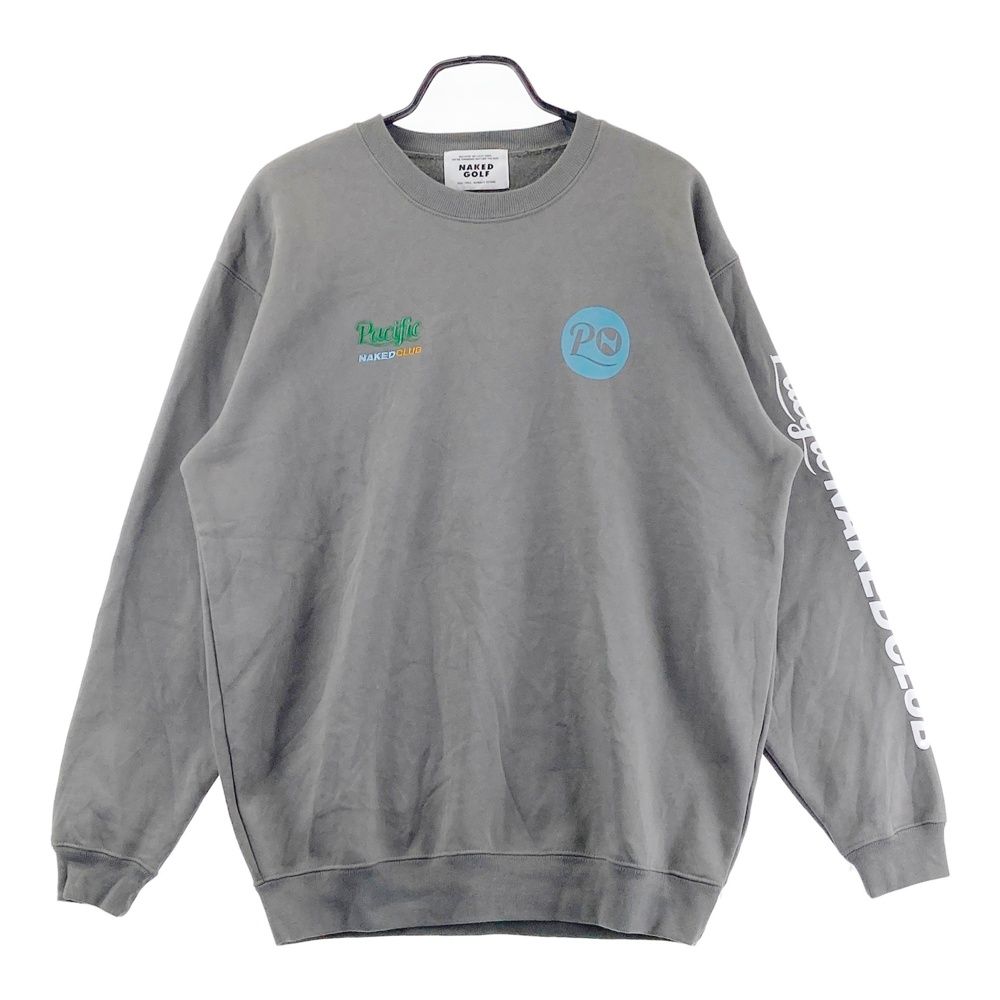 サイズ L NAKED GOLF ネイキッドゴルフ Pacific club 2025年モデル 裏起毛スウェット トレーナー グレー系 ゴルフウェア メンズ ストスト