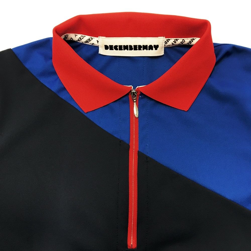 ディセンバーメイ　 ポロシャツ ネイビー　Mサイズ サイズ：M DECEMBERMAY ディセンバーメイ ハーフジップ 半袖ポロシャツ
