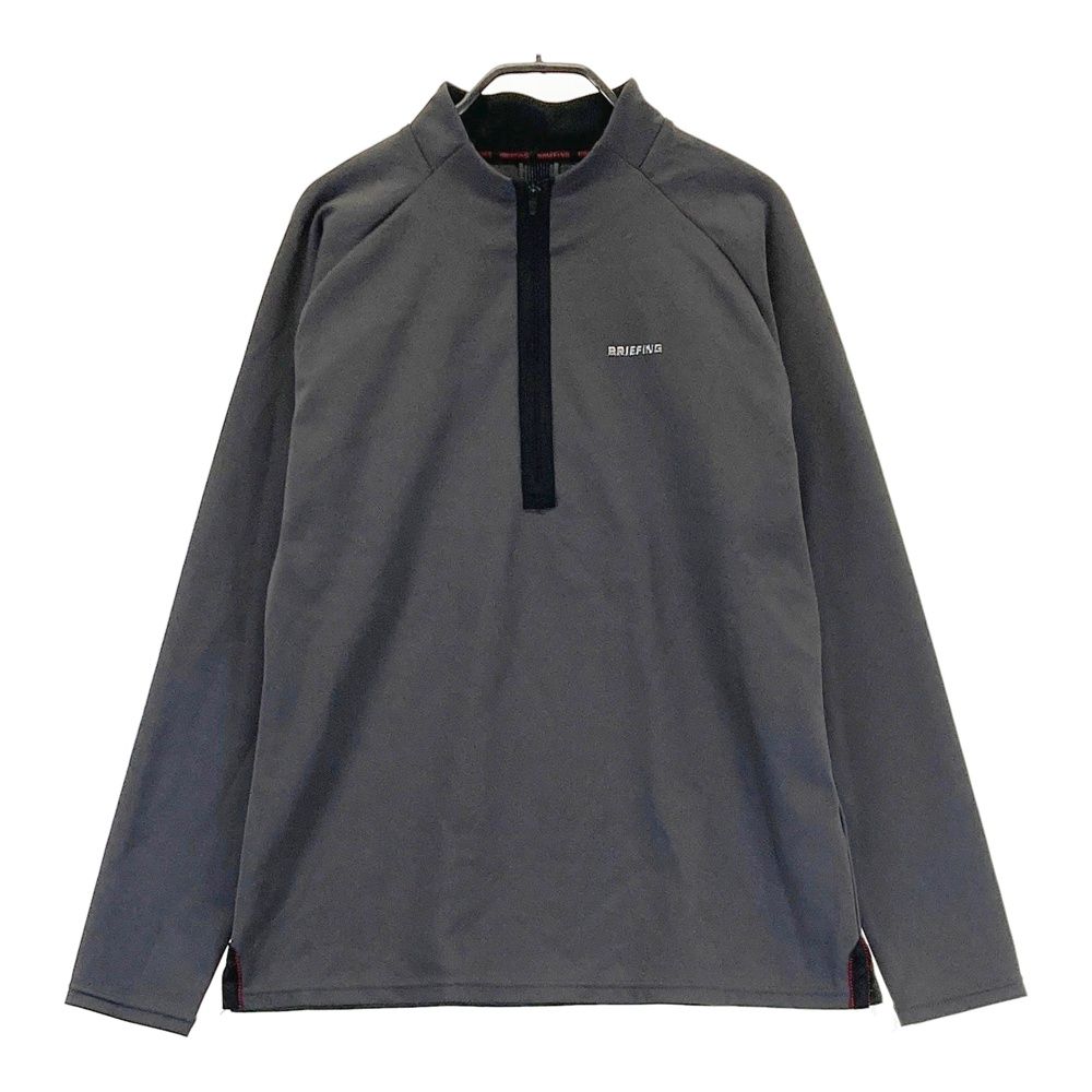 サイズ M GOLF ブリーフィング 2025年モデル ハーフジップ 長袖Tシャツ グレー系 ゴルフウェア メンズ ストスト