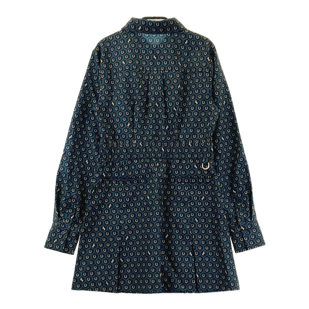 サイズ S EIMY GOLF エイミーゴルフ 半袖ポロ 長袖ワンピース 蹄鉄 総柄 ネイビー系 ゴルフウェア レディース ストスト