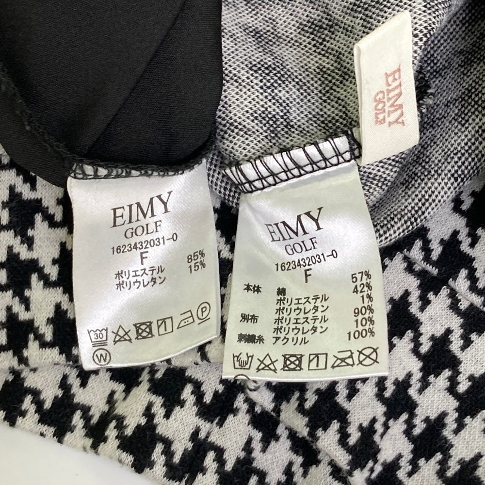 eimy golf 新品　チドリハイネックワンピース ブラック サイズ：F EIMY GOLF エイミーゴルフ ハイネック 長袖ワンピース 千鳥