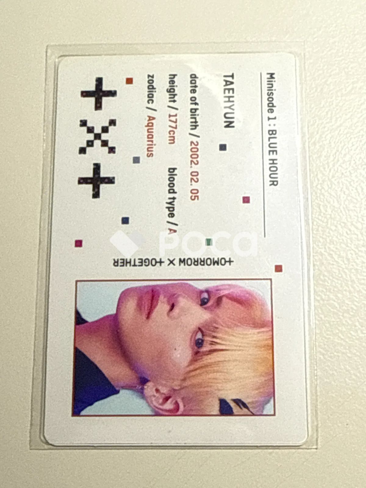 TXT BLUE HOUR R VR Weverse 特典 トレカ テヒョン Blue Hour テヒョン 黒衣装トレカ Blue Hour テヒョン 黒衣装トレカ