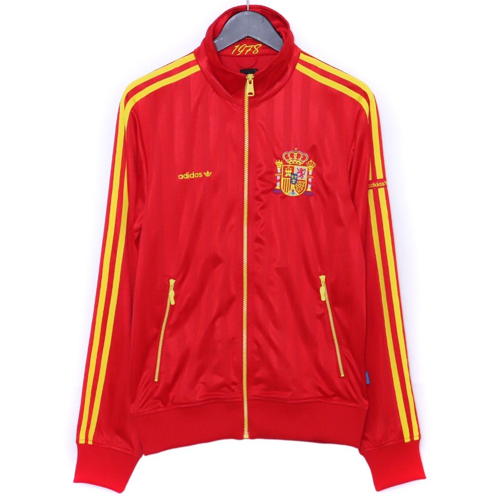 adidas スペイン代表 トラックジャケット レッド ADIDAS サッカースペイン代表モデル トラックジャケット ジャージ S